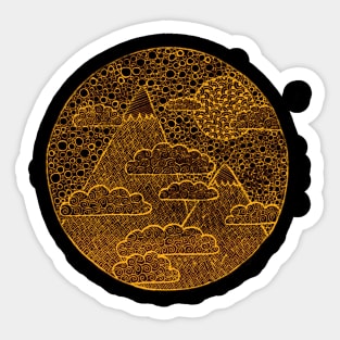 Golden Zen Landscape Sticker